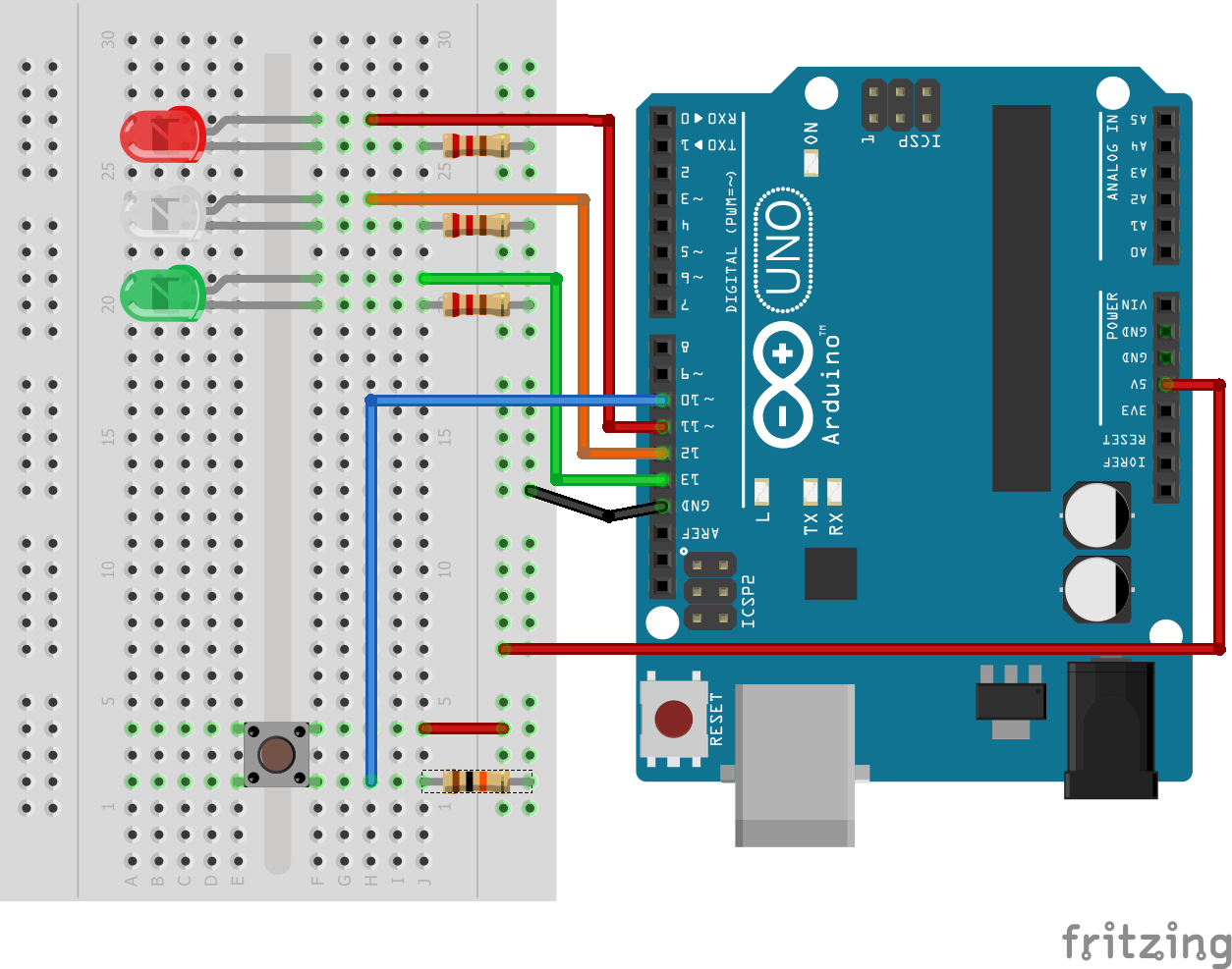 2.3 Premiers montages sur breadboard, Allumer une LED !