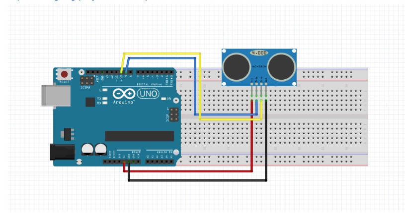 connexion HC-SR04 et adruino uno