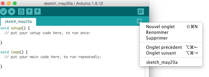 onglet ide arduino
