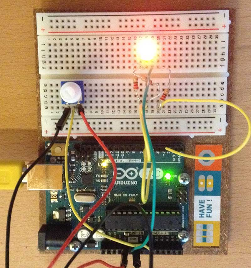 led rvb arduino jaune