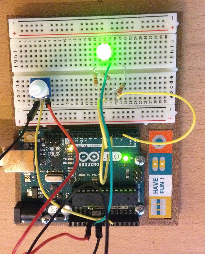 led rvb arduino vert