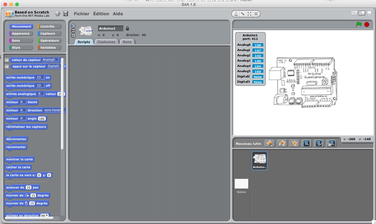 carte arduino détecté scratch