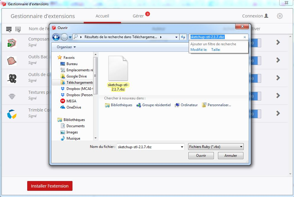 installation extension sketchup stl ruby