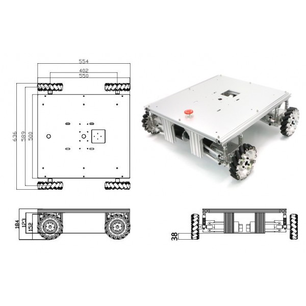 Robot mecanum avec suspensions XL