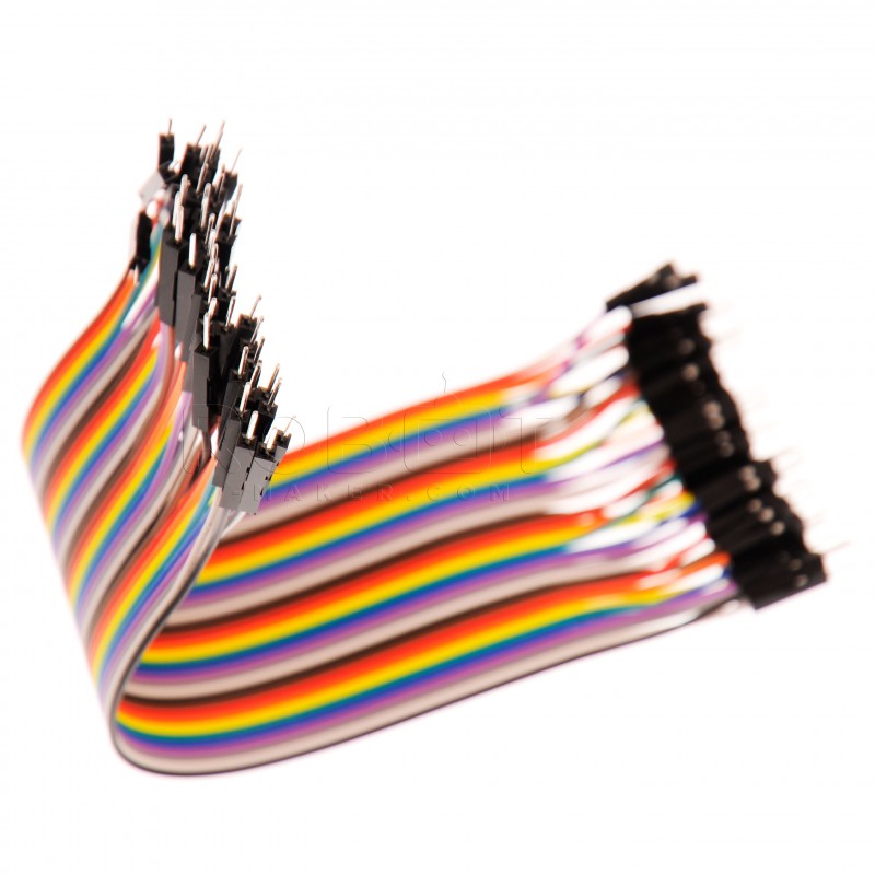 Connecteur de fil cavalier femelle à mâle, 10cm 2.54mm, câbles Dupont pour  Arduino Nano 40 pièces 40 broches
