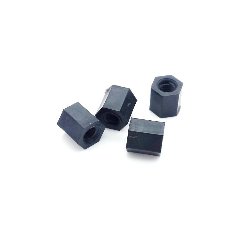 50 pièces M2 / M2.5 / M3 / M4 * L + 6mm filetage noir/blanc vis  d'espacement en plastique pour carte mère PCB fixe en nylon entretoise  entretoise pilier, noir, M3 (50PCS) 